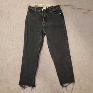 High Waisted Zara Black Straight Leg Ankle Jeans
